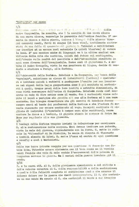 Gargantua per scene